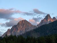 Letzte Abendsonne an Gsellknoten und Dreischuster Spitze